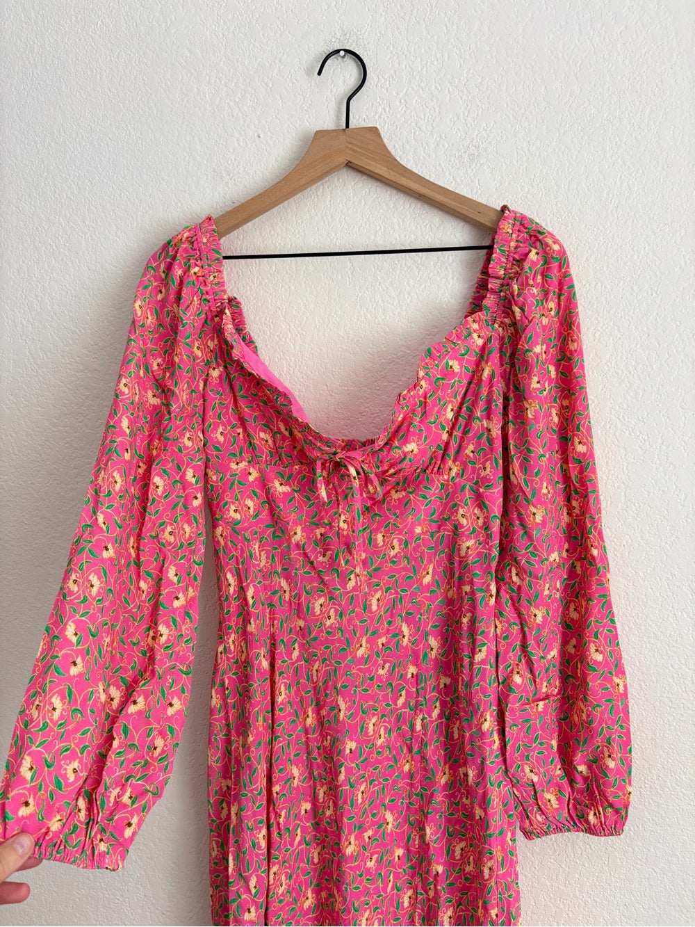RIXO Olimani tie-detailed floral-print crepe de chine midi (4)