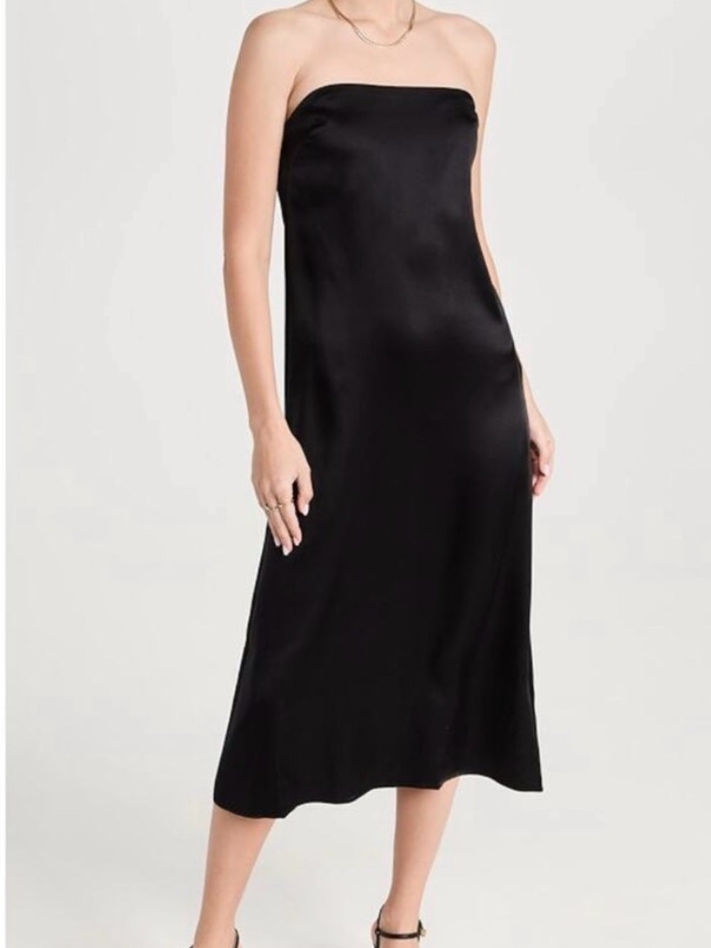 NWT Anine Bing Silk Black Megan Strapless Dress LBD Little Black Dress (L)