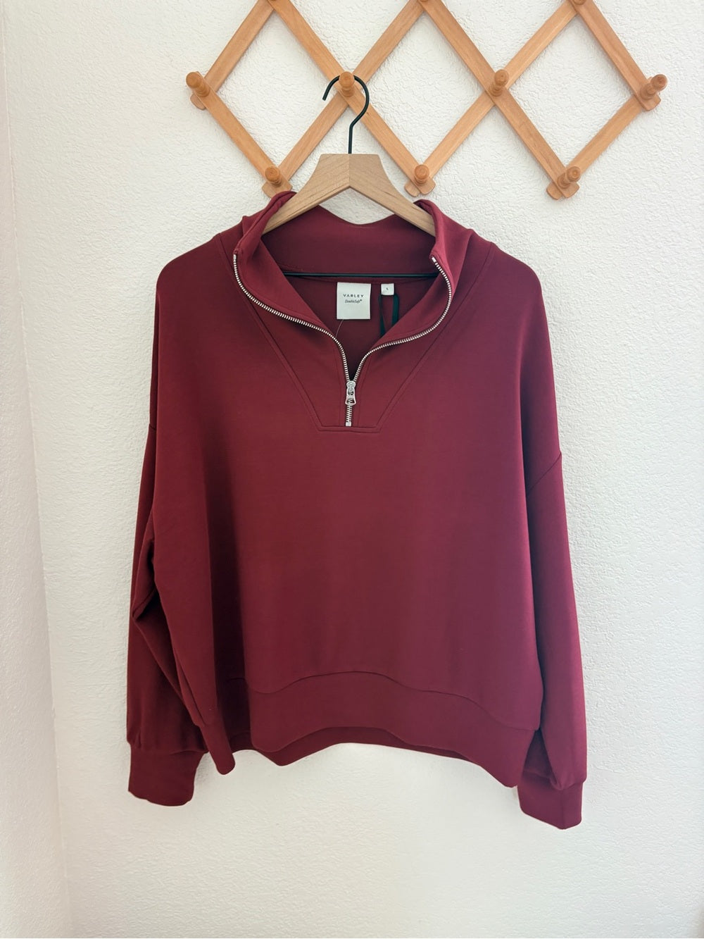 NWT Varley Hawley Half-Zip Pullover in New Maroon (L)