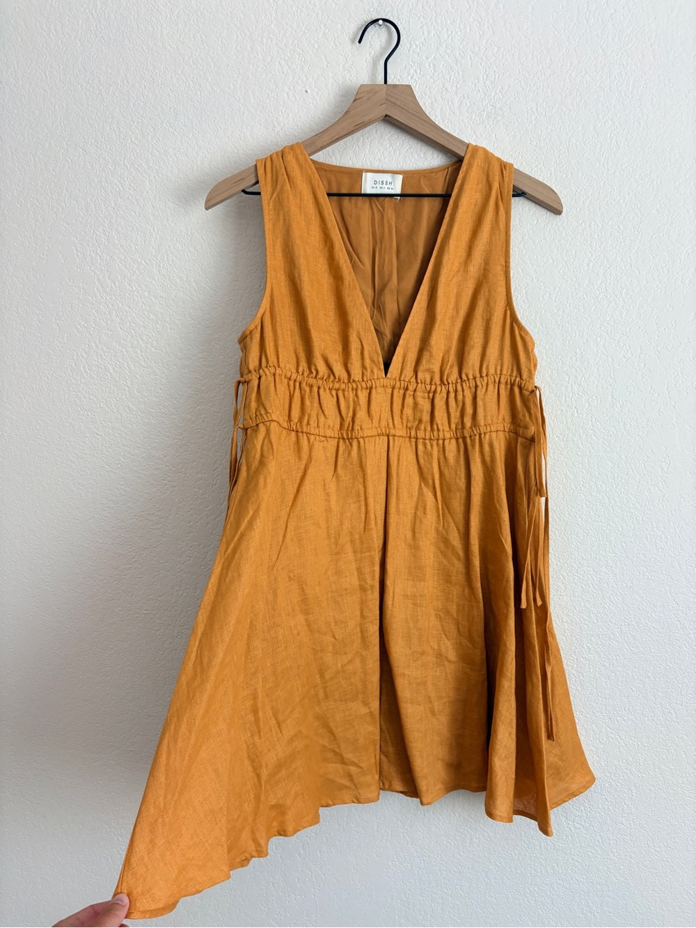 DISSH Pia Marigold Linen Mini Dress (2)