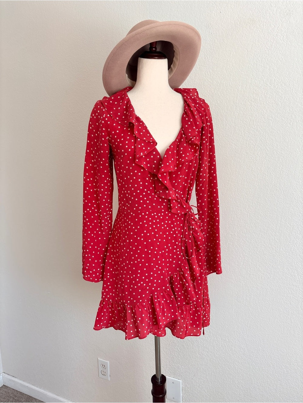 Realisation Par Silk Polka Dot Red Dress (S)