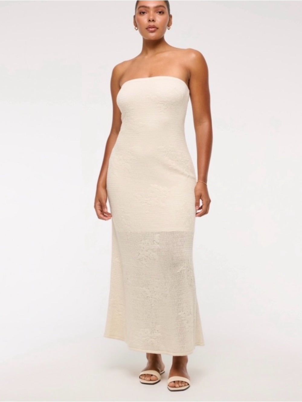Abercrombie + Fitch Crochet Strapless Cream Lace Midi Dress (XXS) – the coconut closet