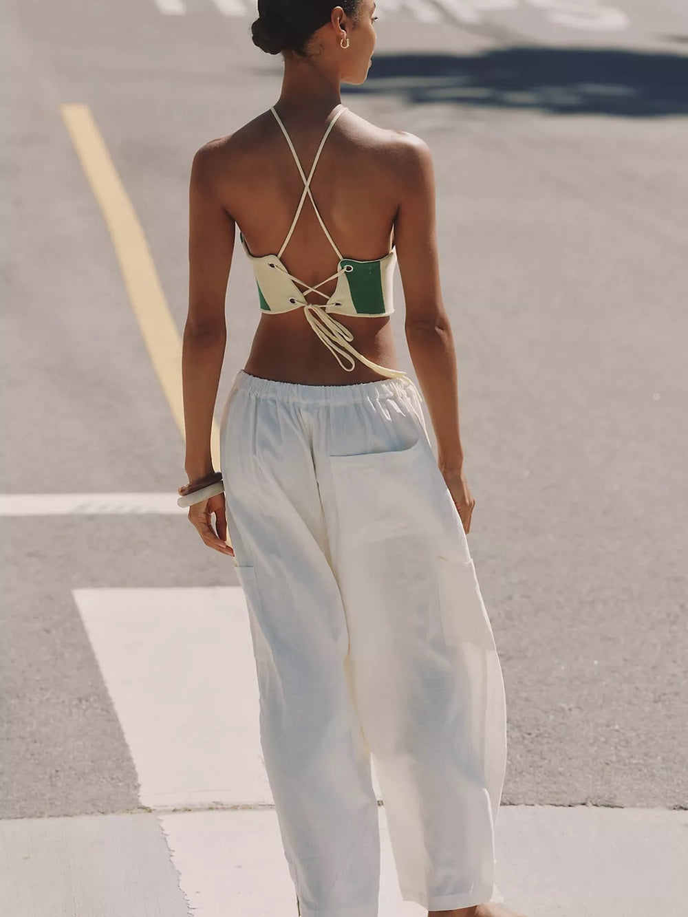 Celandine Linen Oversized Wide Leg Fisherman Pants (M)