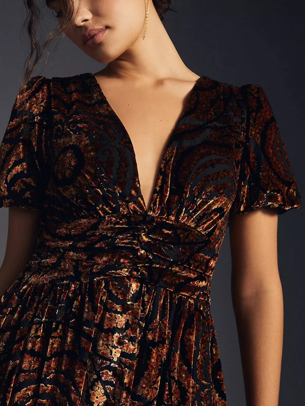Anthropologie Catalina Burnout Velvet Dress (2)