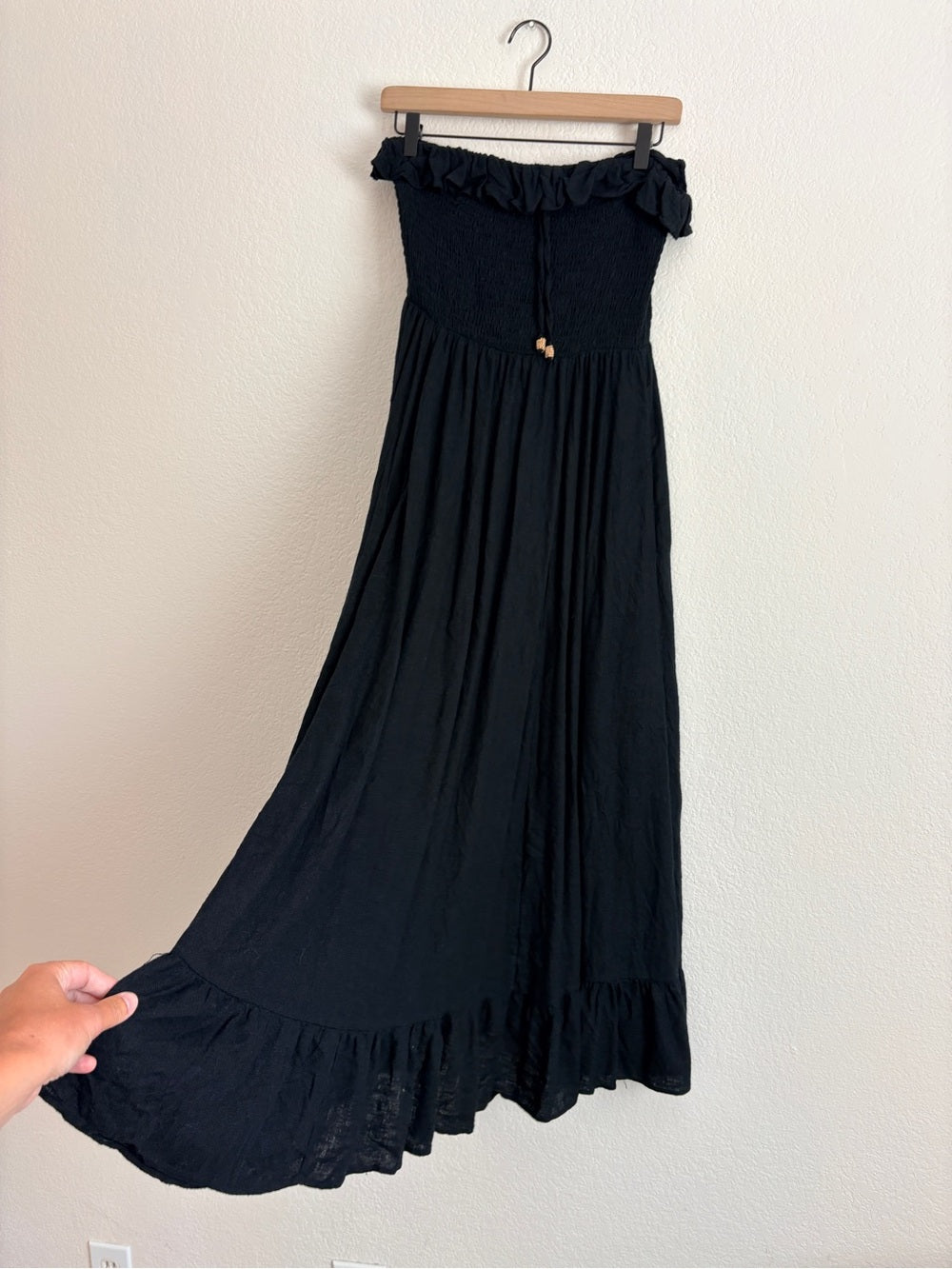 Free People Lush Life Linen Strapless Maxi Dress (M)