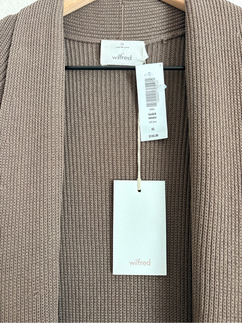 NWT Wilfred Dunkirk Sweater Sleeveless Ribbed Long Vest Chocolate Brown (XS)