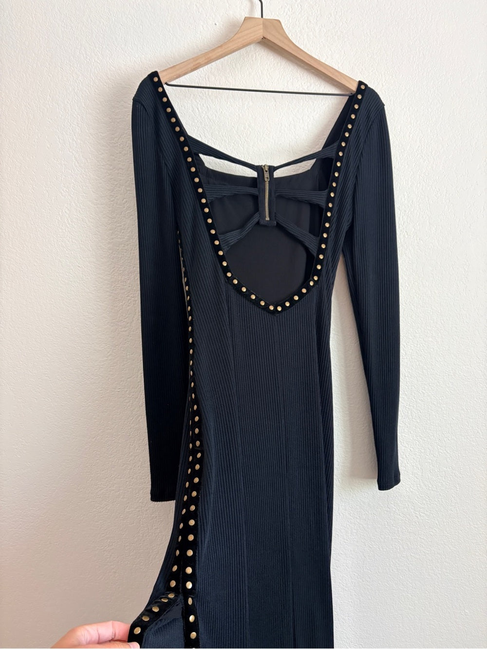 Free People Simone Black Studded Dress (M)