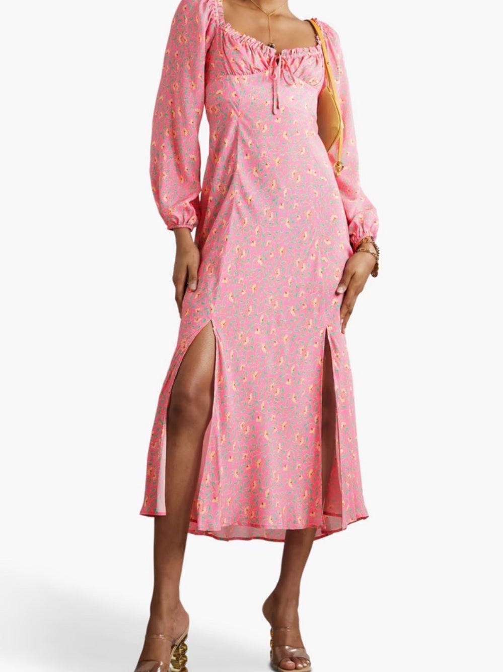 RIXO Olimani tie-detailed floral-print crepe de chine midi (4)