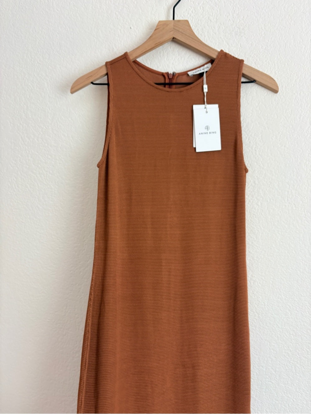 NWT Anine Bing Savannah Waffle Dress in Terra Cotta (S)