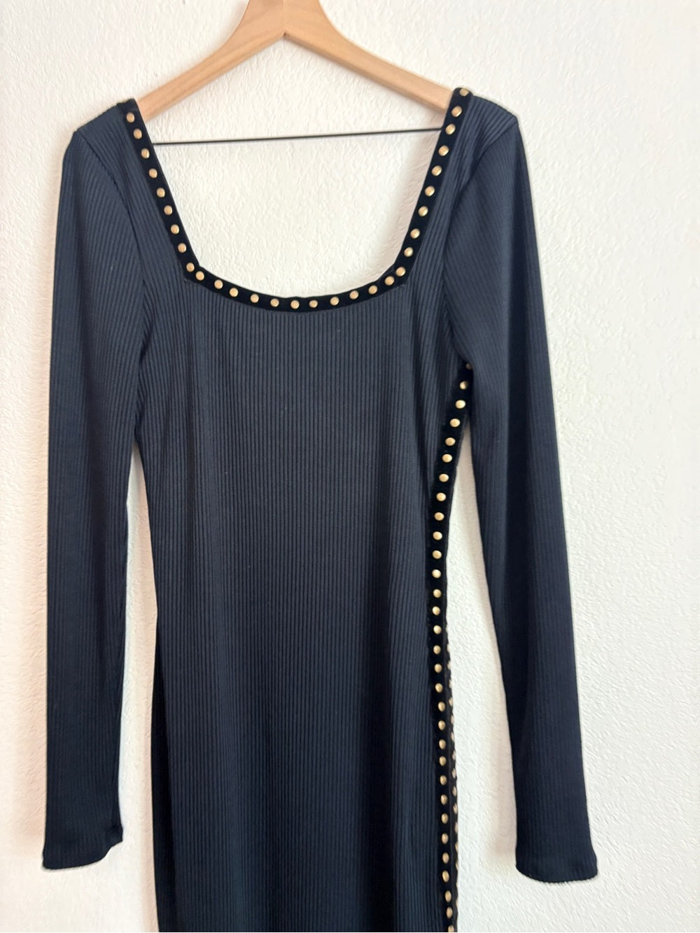 Free People Simone Black Studded Dress (M)