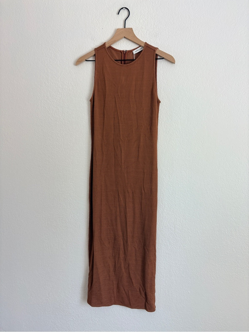 NWT Anine Bing Savannah Waffle Dress in Terra Cotta (S)