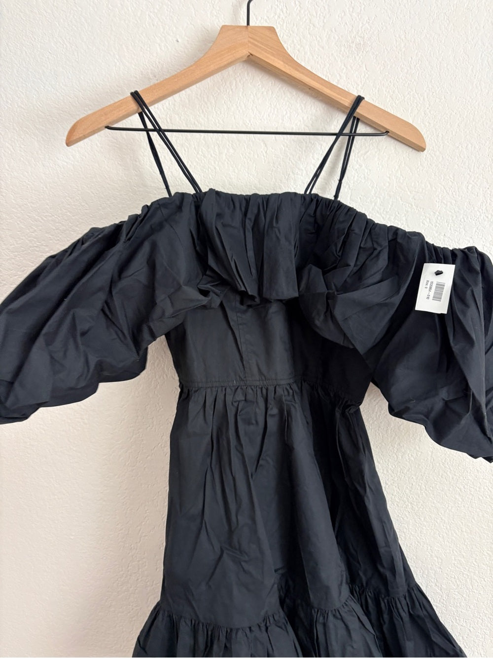 NWT ULLA JOHNSON Lila cold-shoulder gathered cotton-poplin mini dress (0)