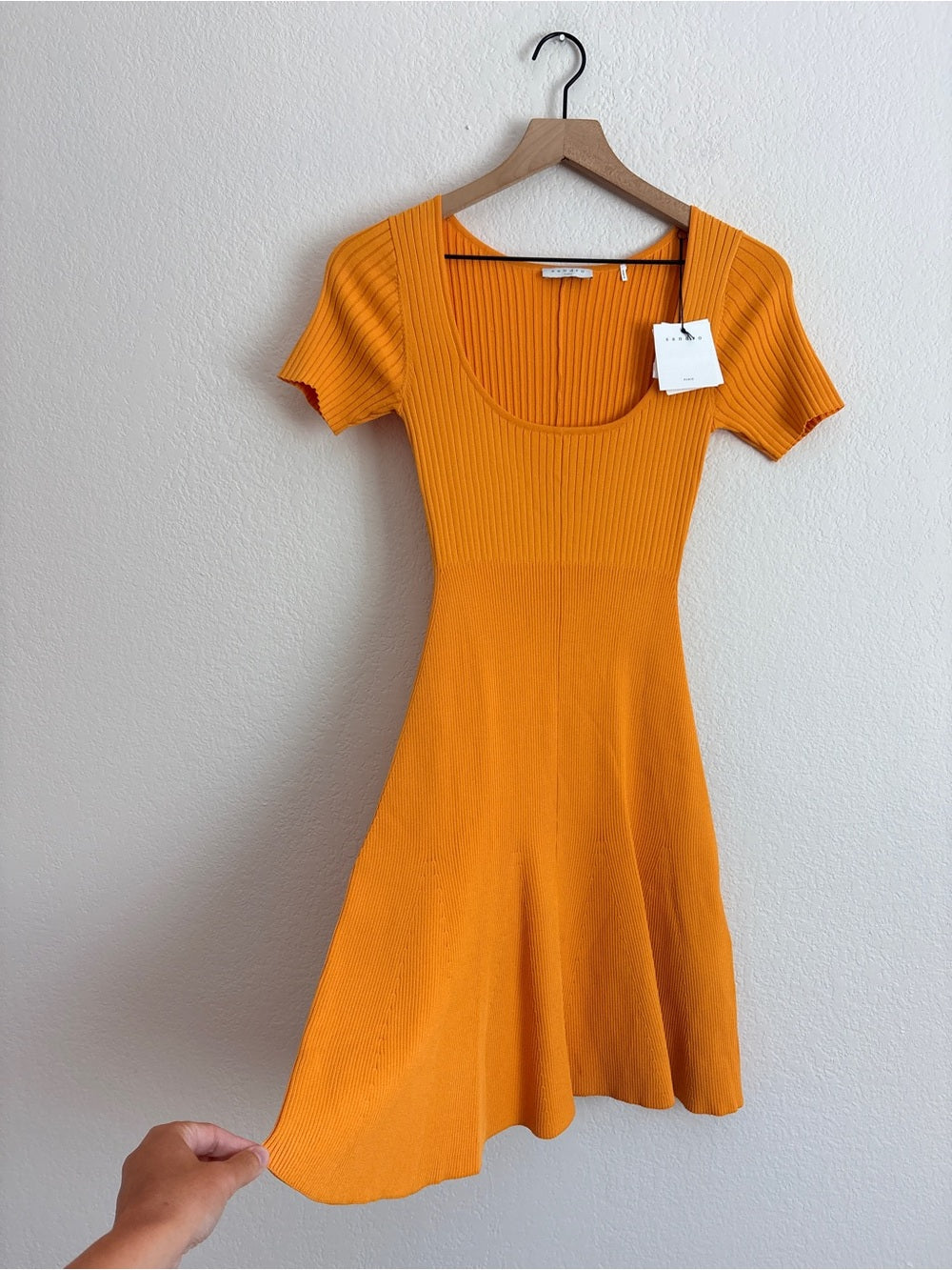 NWT Sandro Synn Fit and Flare Ribbed Sweater Mini Dress (S)
