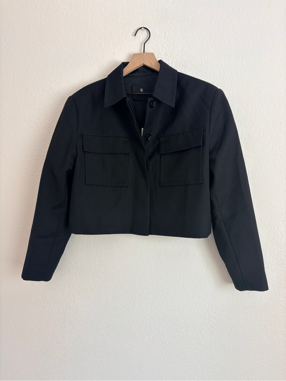 NWT Anine Bing Dayton Cropped Black Jacket (L)