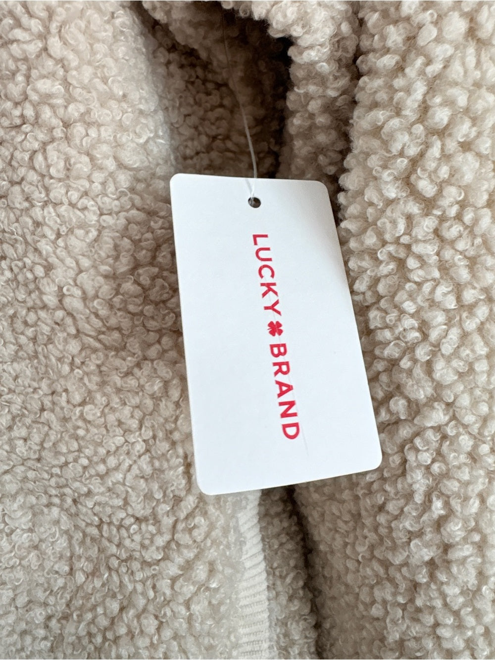 Lucky Brand Taupe Sherpa Button-Up Jacket (L)