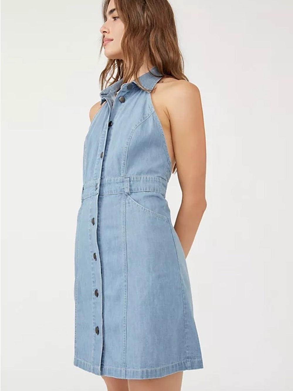 Free People Sami Denim Mini Dress (L)