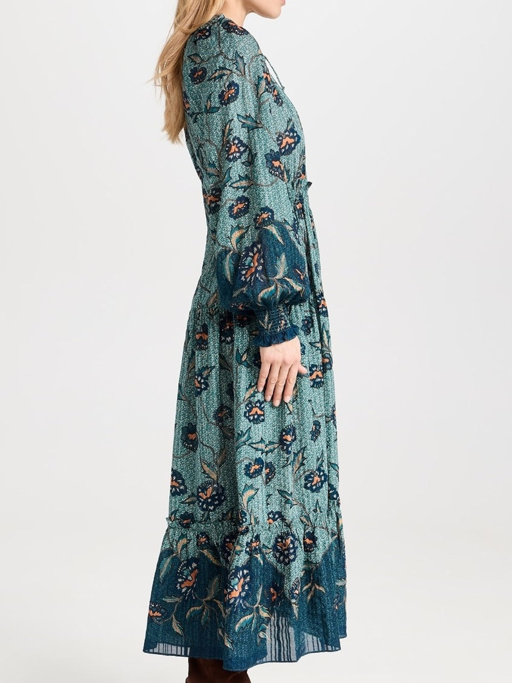 Ulla Johnson Katerina Puff-Sleeve Printed Midi Dress (M)