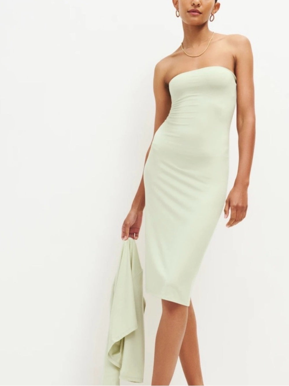 NWT Reformation Galactic Knit TwoPiece Strapless Tube Dress & Cardigan Set (XS)