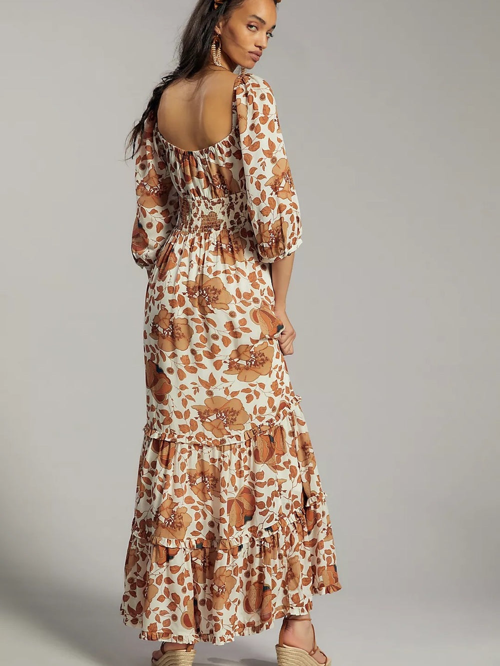 Anthropologie Tiered Floral Maxi Dress (S)