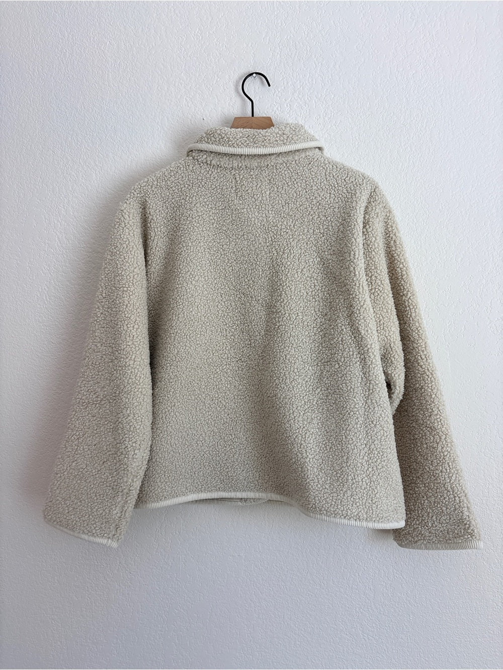 Lucky Brand Taupe Sherpa Button-Up Jacket (L)