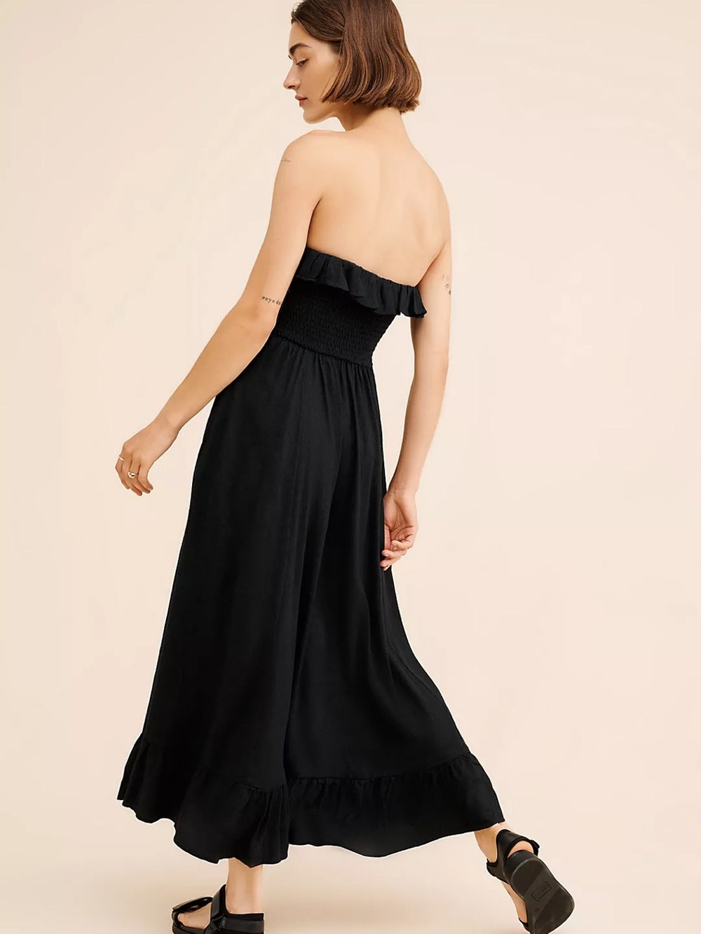 Free People Lush Life Linen Strapless Maxi Dress (M)
