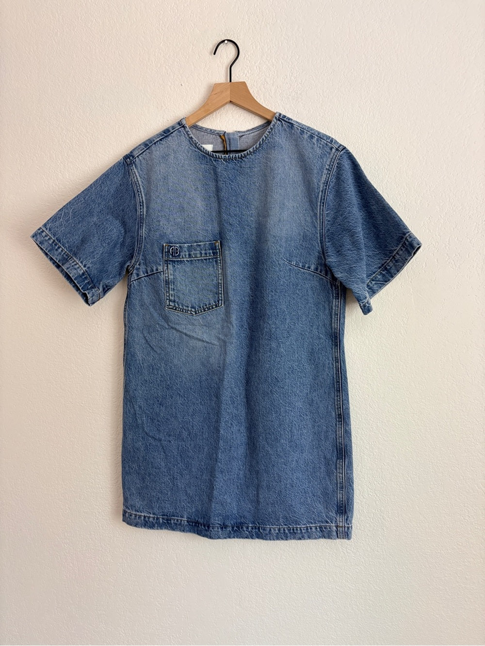 NWT Anine Bing Tulah Short-Sleeve Denim Dress (M)