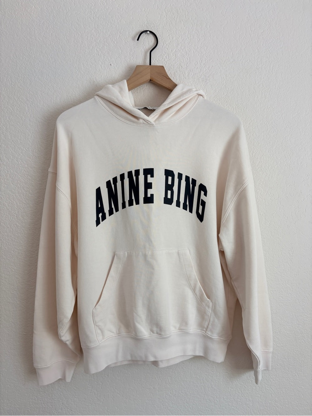 NWT Anine Bing Harvey Pale Pink Logo Pullover Hoodie (M)