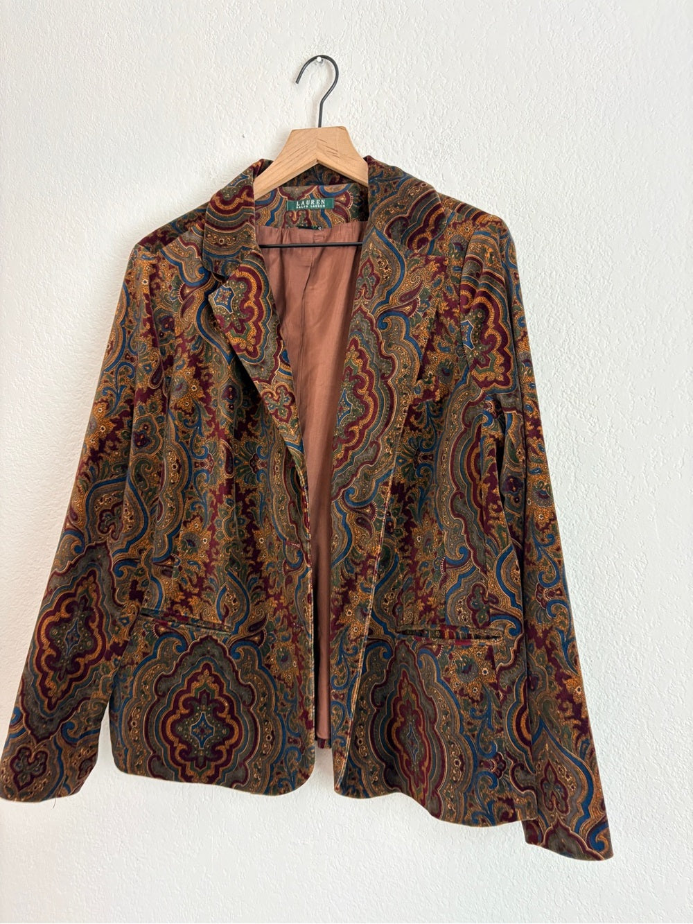 Lauren Ralph Lauren Women's Paisley Velvet Blazer (L)