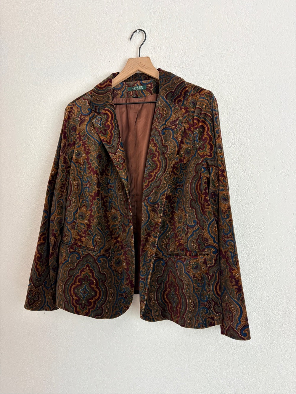Lauren Ralph Lauren Women's Paisley Velvet Blazer (L)