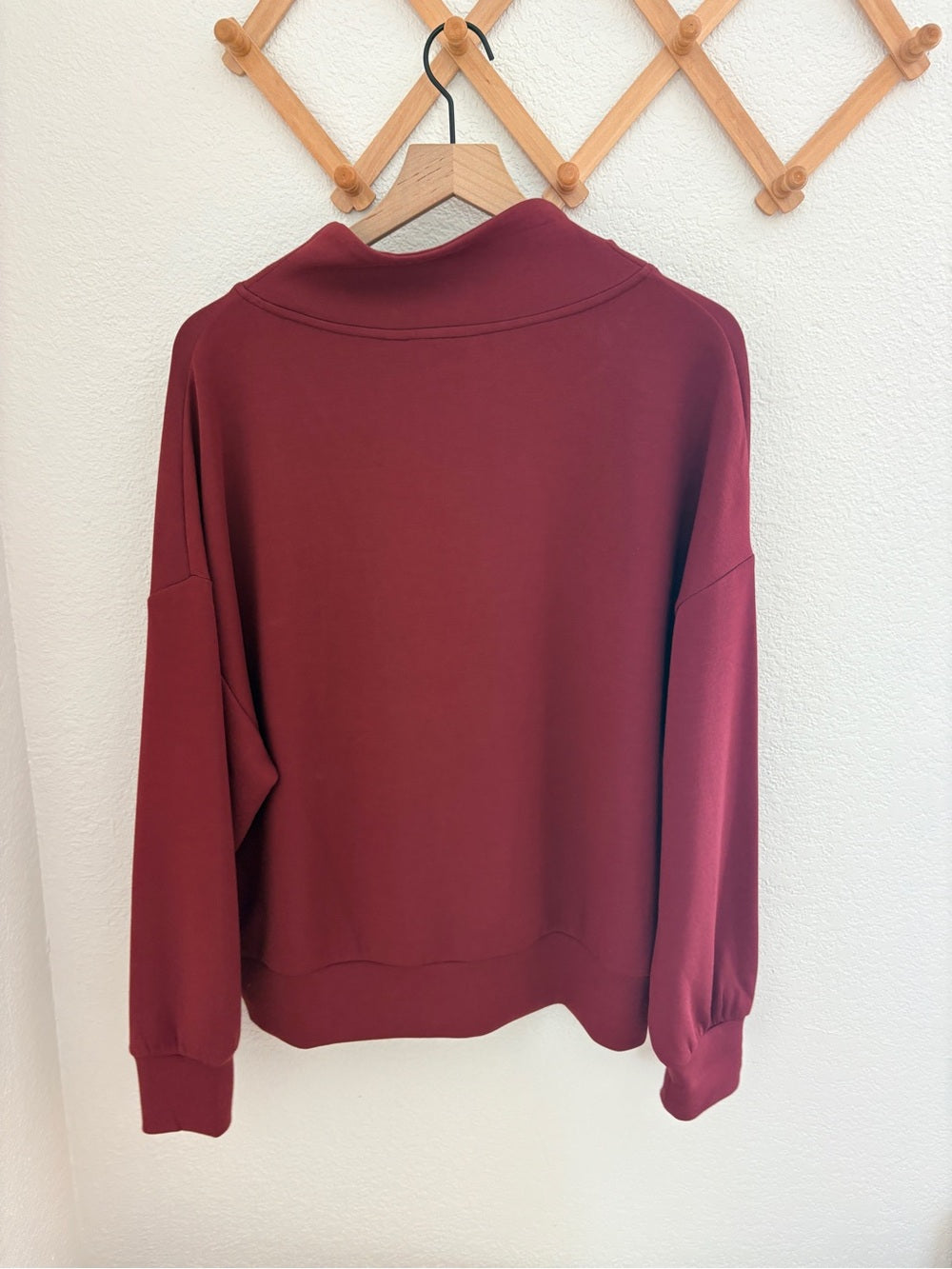 NWT Varley Hawley Half-Zip Pullover in New Maroon (L)
