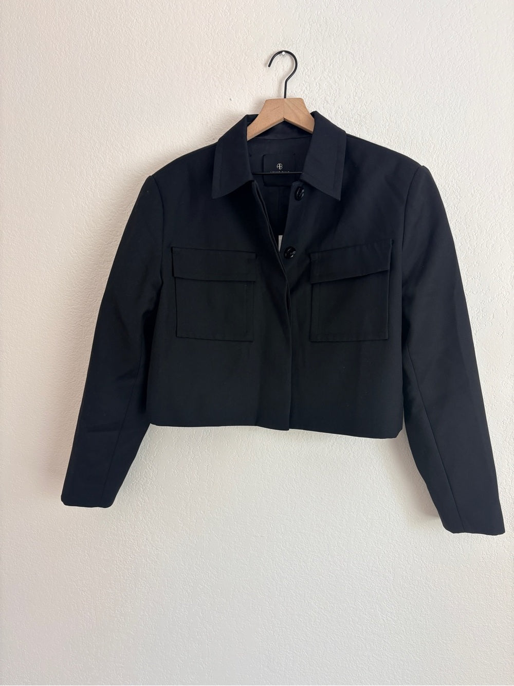 NWT Anine Bing Dayton Cropped Black Jacket (L)