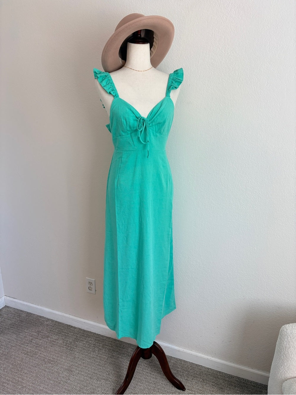RIXO Cecile ruffled woven midi dress (10)