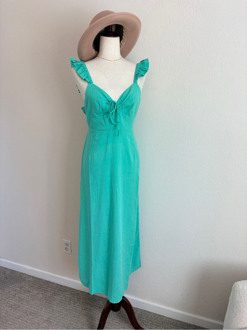RIXO Cecile ruffled woven midi dress (10)