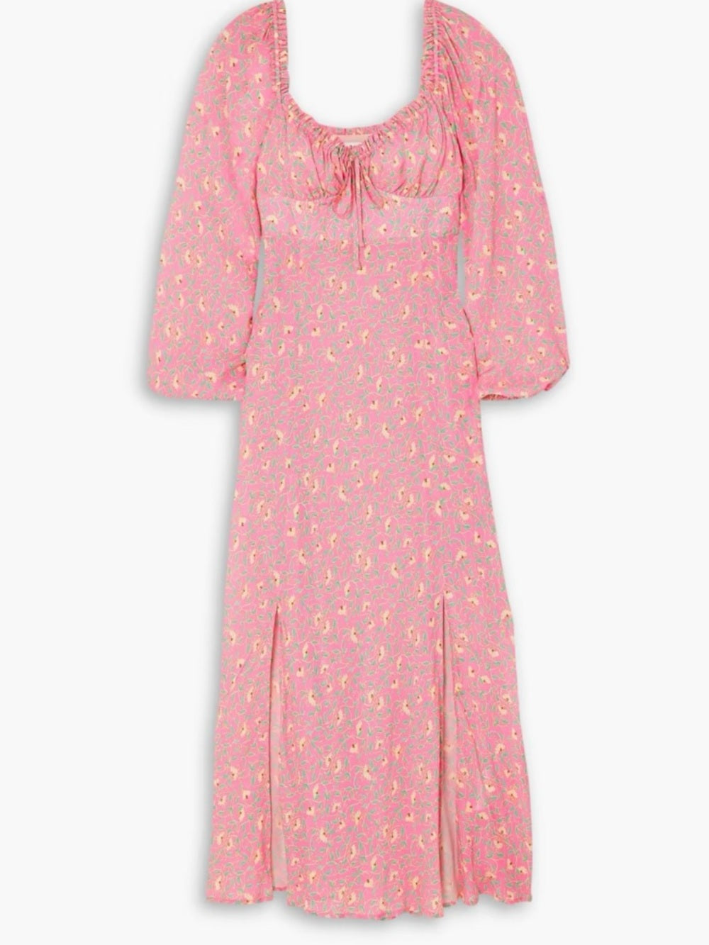 RIXO Olimani tie-detailed floral-print crepe de chine midi (4)