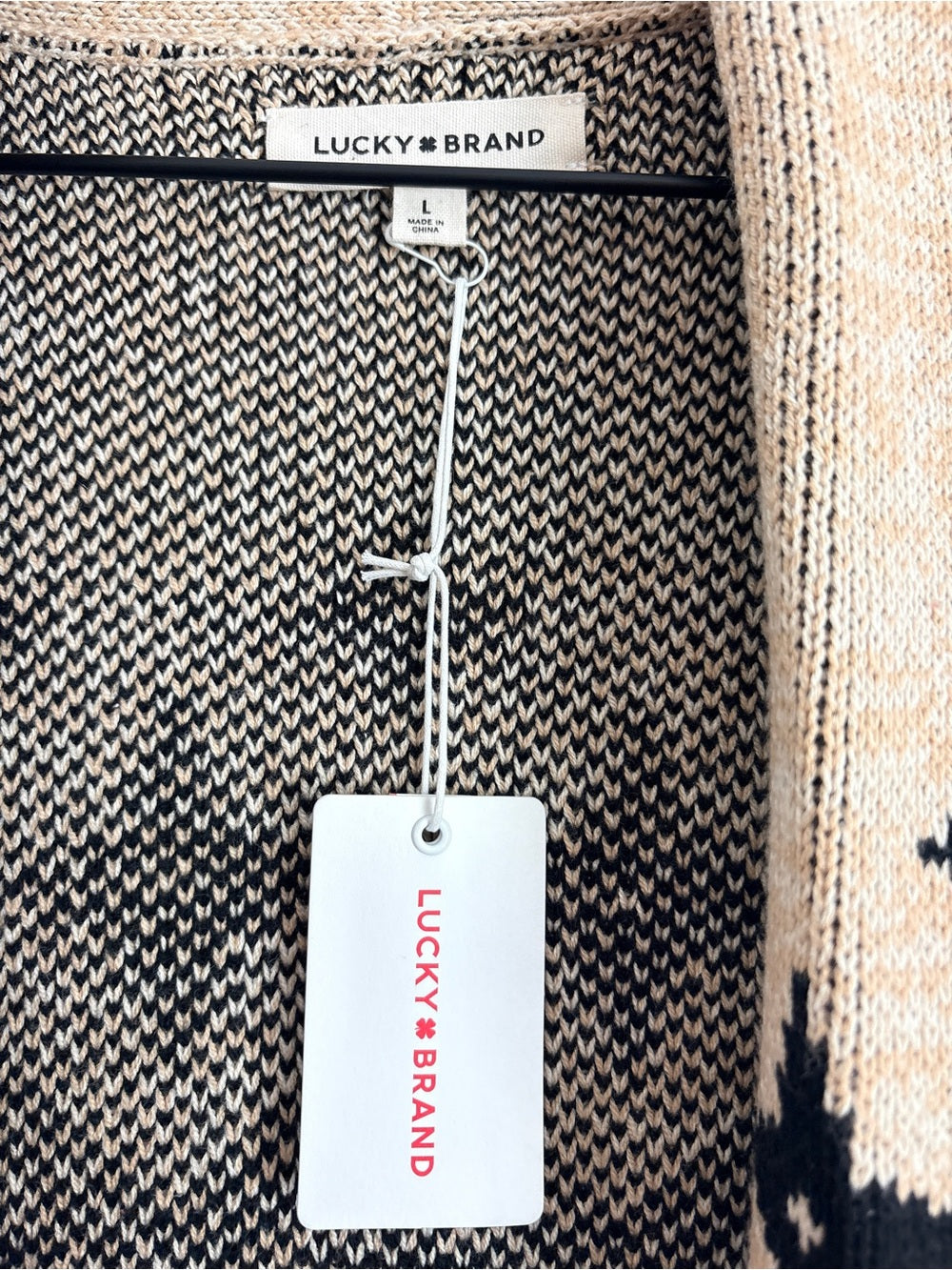 NWT Lucky Brand Open-Front Aztec Cardigan Sweater (L)