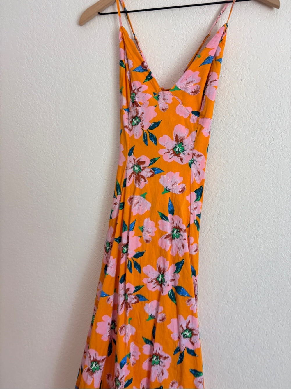 Free People Finer Things Printed Summer Floral Tie-Back Sundress (S)