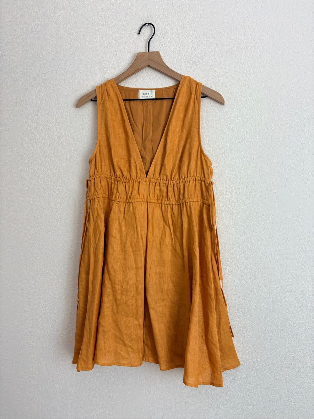 DISSH Pia Marigold Linen Mini Dress (2)