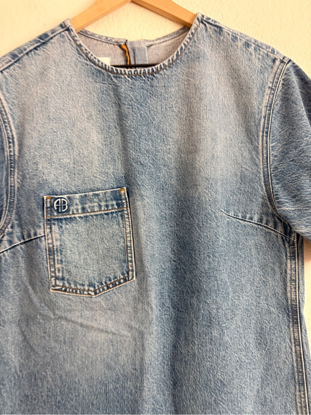 NWT Anine Bing Tulah Short-Sleeve Denim Dress (M)
