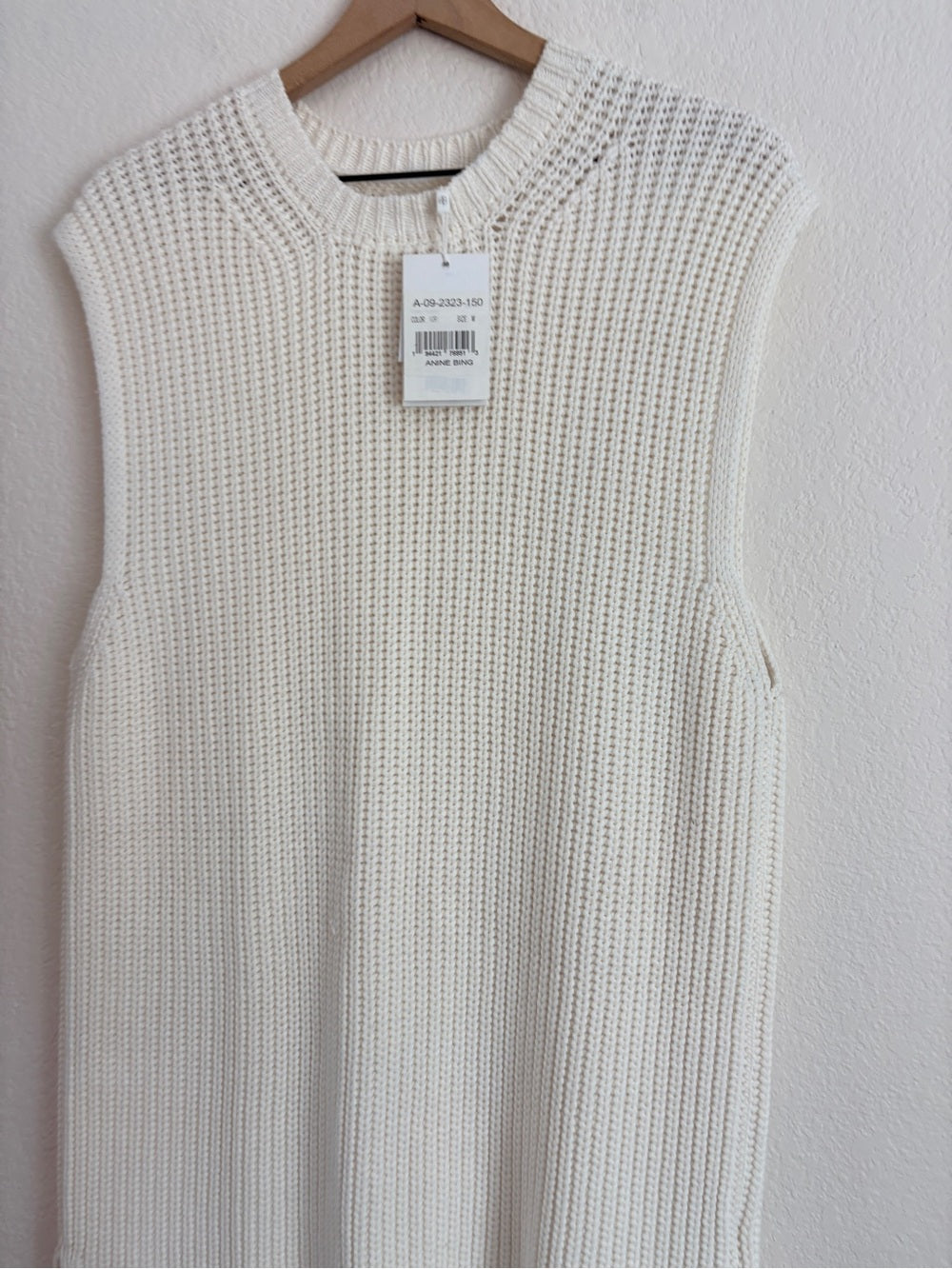 NWT Anine Bing Cable Knit Olivier Sweater in Ivory (M)