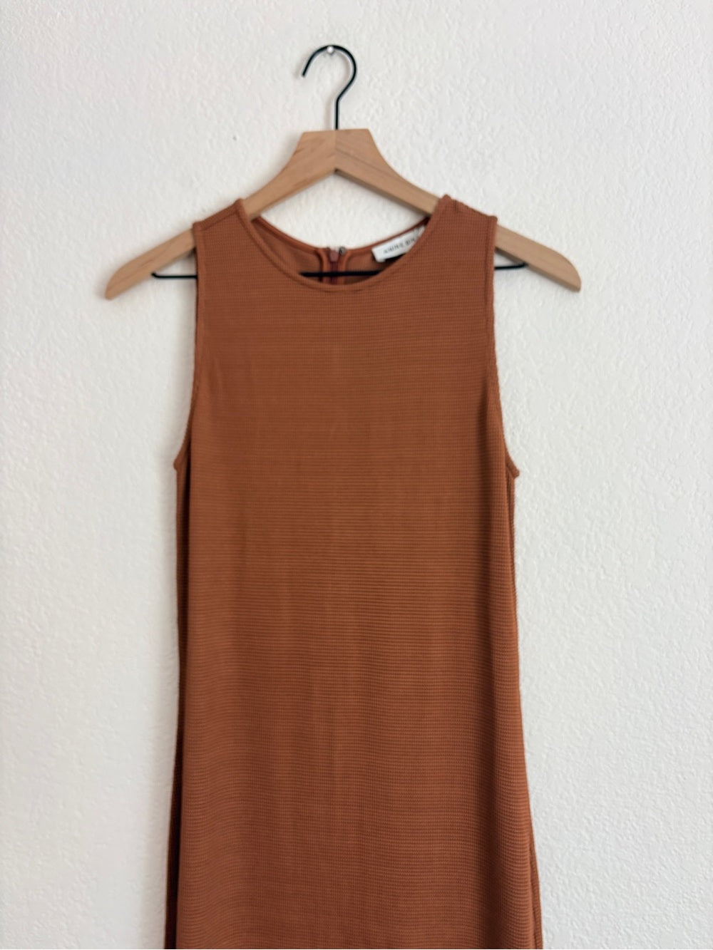 NWT Anine Bing Savannah Waffle Dress in Terra Cotta (S)