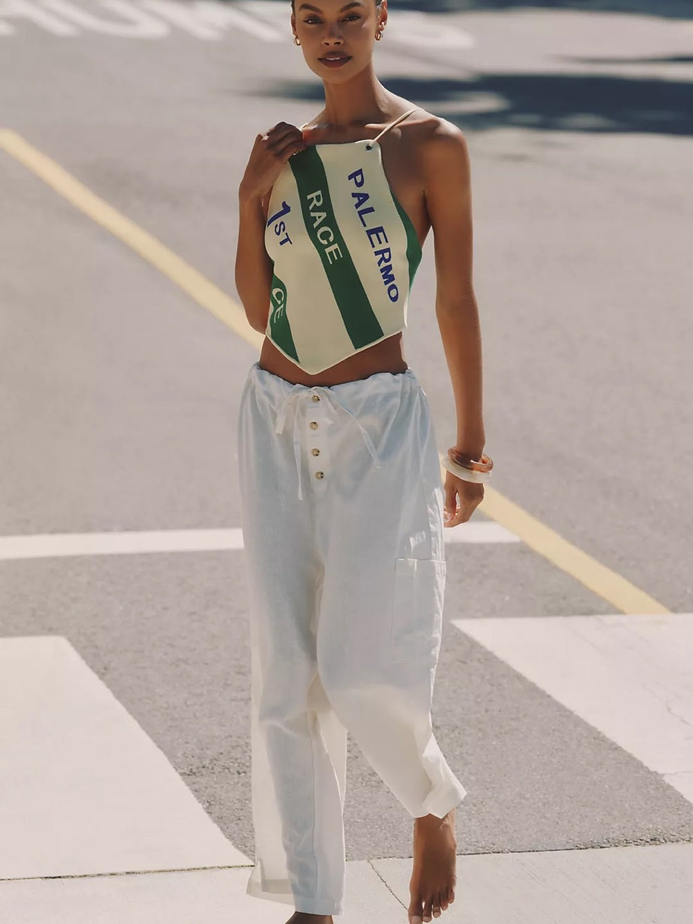 Celandine Linen Oversized Wide Leg Fisherman Pants (M)