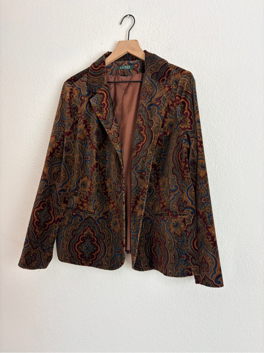 Lauren Ralph Lauren Women's Paisley Velvet Blazer (L)