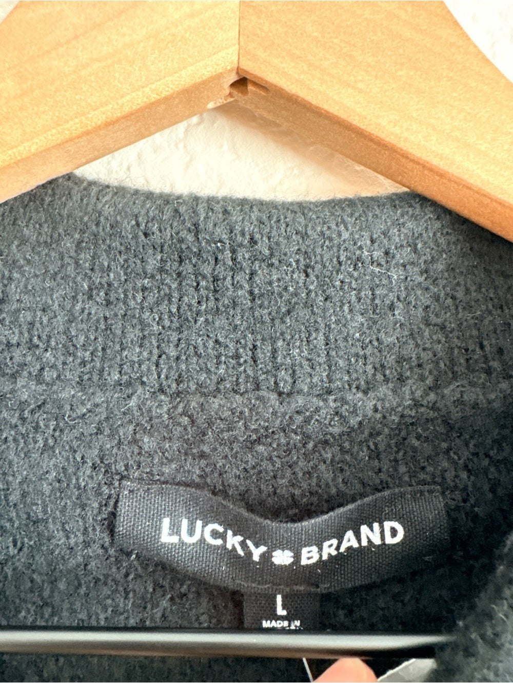NWT Lucky Brand Black Shacket Light Jacket Sweater (L)