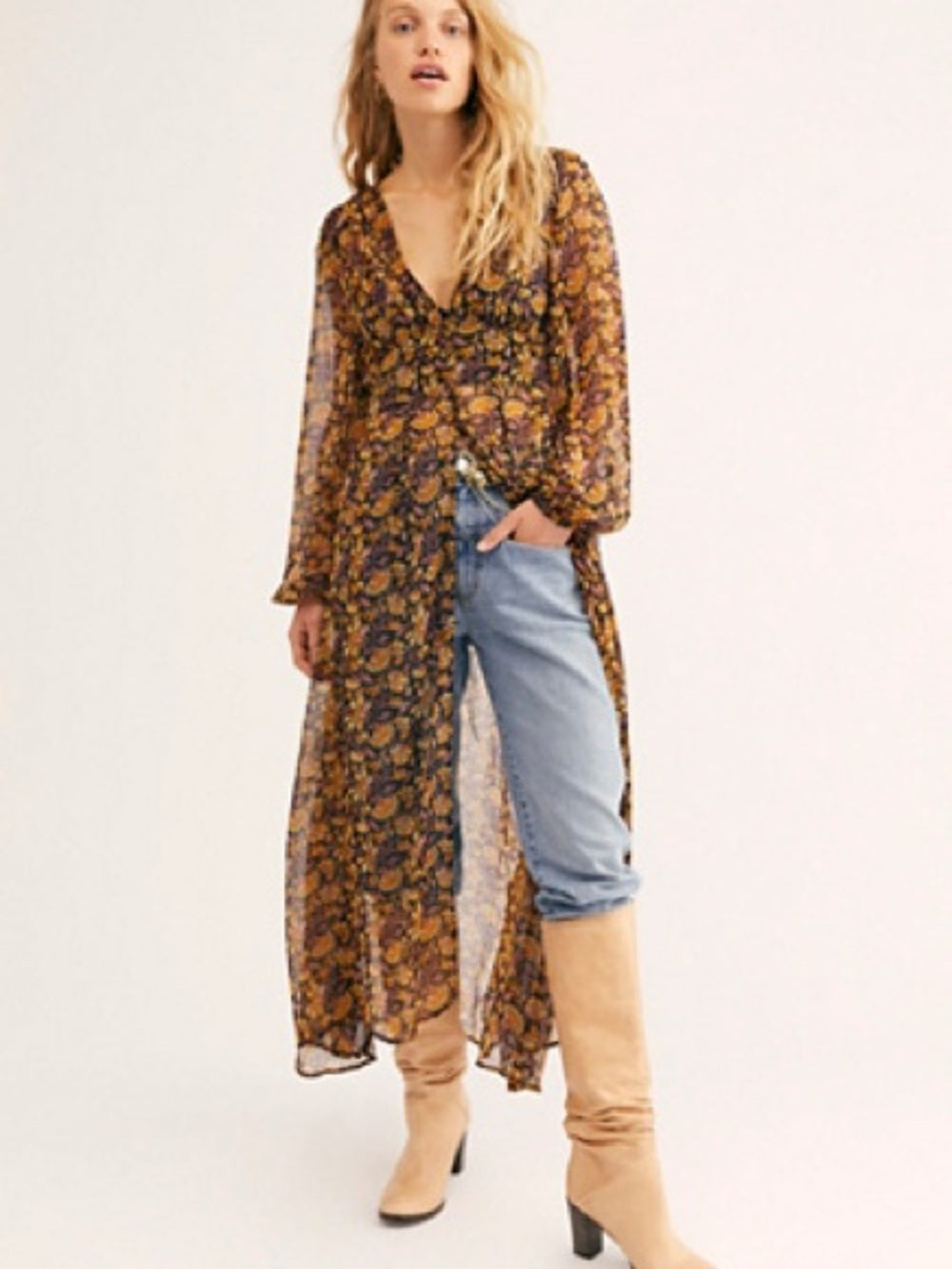 Free People Valerie Duster in Honeysuckle (XS)