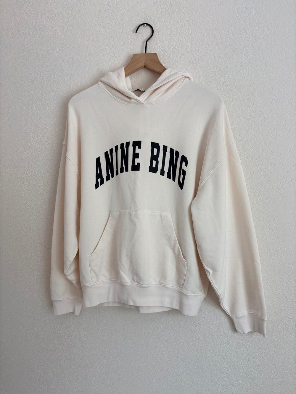 NWT Anine Bing Harvey Pale Pink Logo Pullover Hoodie (M)