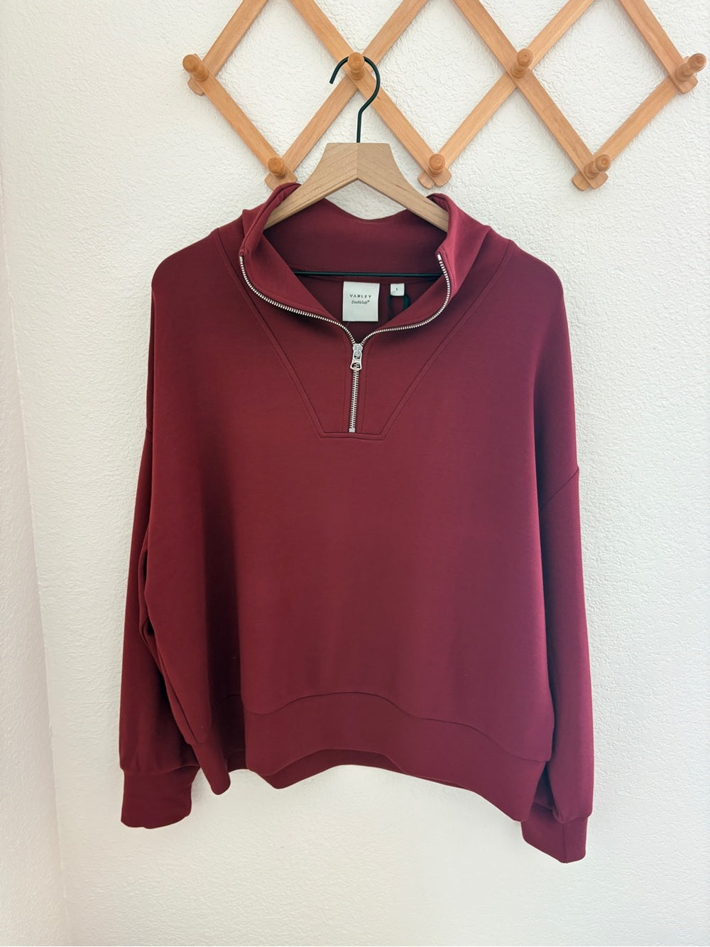 NWT Varley Hawley Half-Zip Pullover in New Maroon (L)