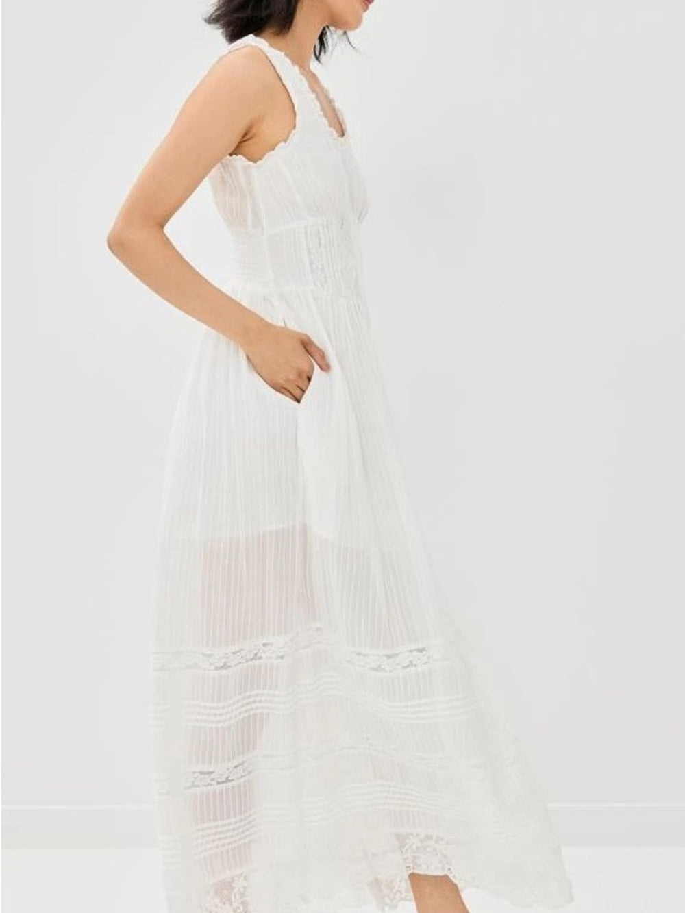 LoveShackFancy Santelle Lace Dress Coastal Cowgirl Cottagecore (8)