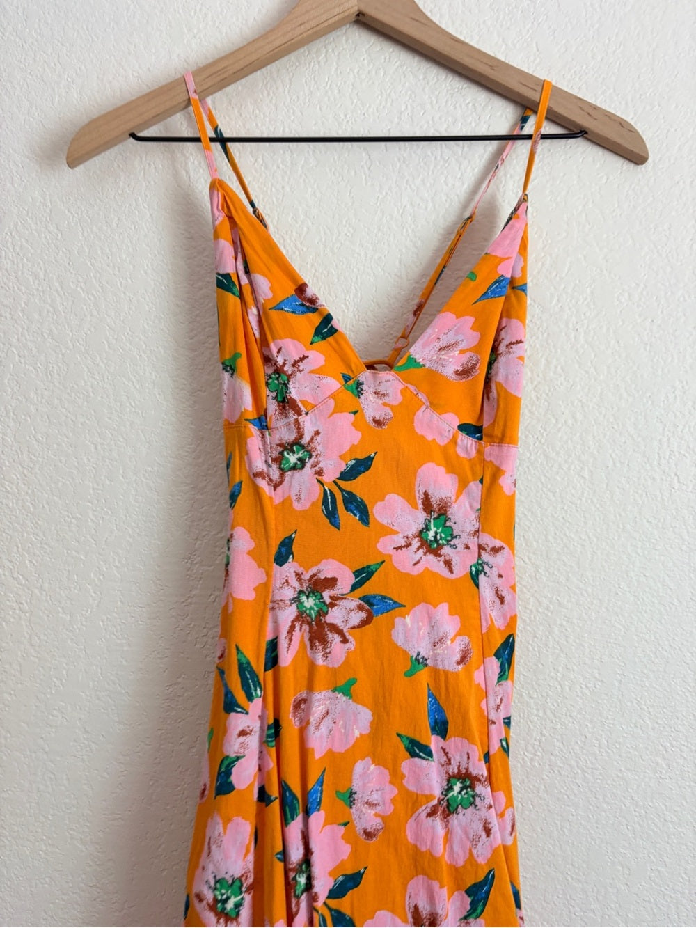 Free People Finer Things Printed Summer Floral Tie-Back Sundress (S)